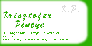 krisztofer pintye business card